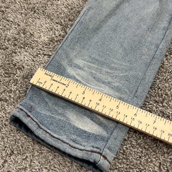 EUC HOMME + FEMME LA RED LOGO LETTERMAN DENIM JEANS 32 - Picture 6 of 16